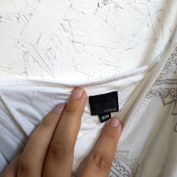 Karv | Y2k Vintage White and Gray Paisley Women's Top - Picture 6 of 12